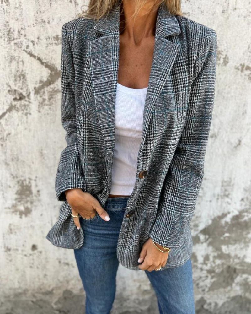 Abby - Klassisk Rutete Blazer