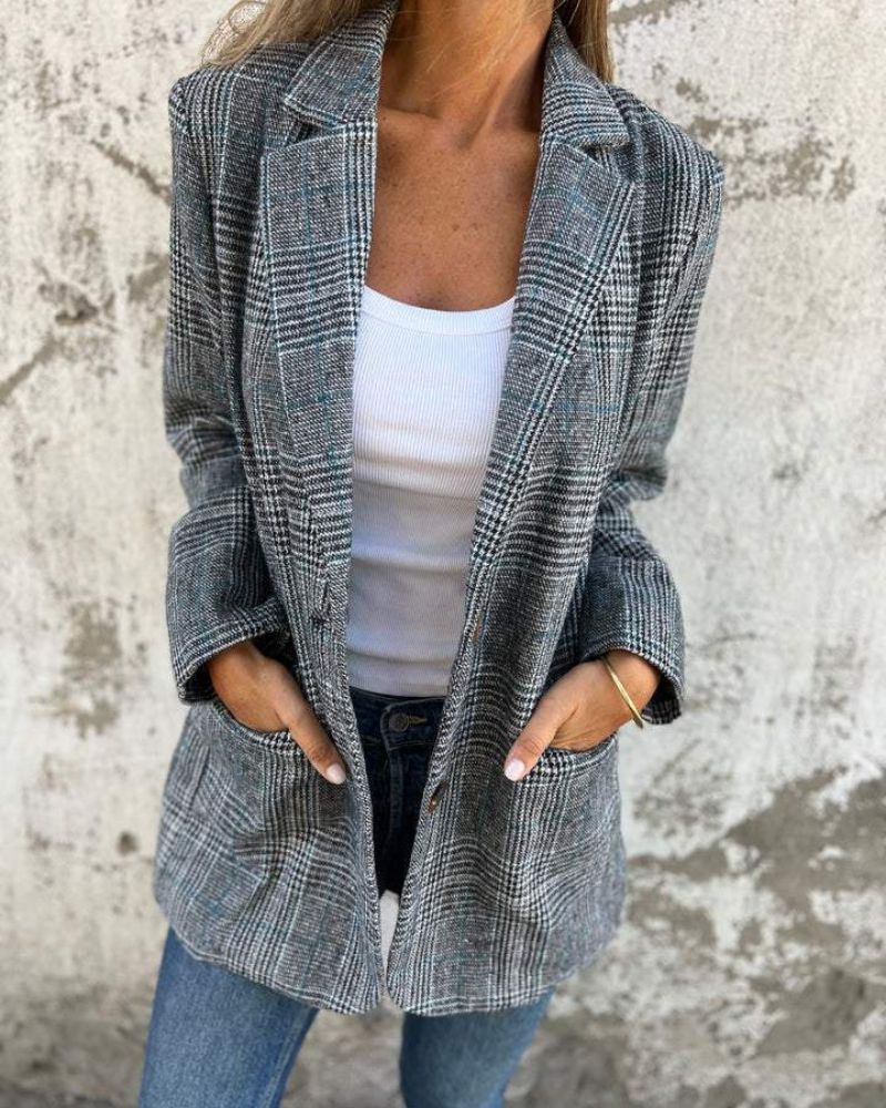 Abby - Klassisk Rutete Blazer