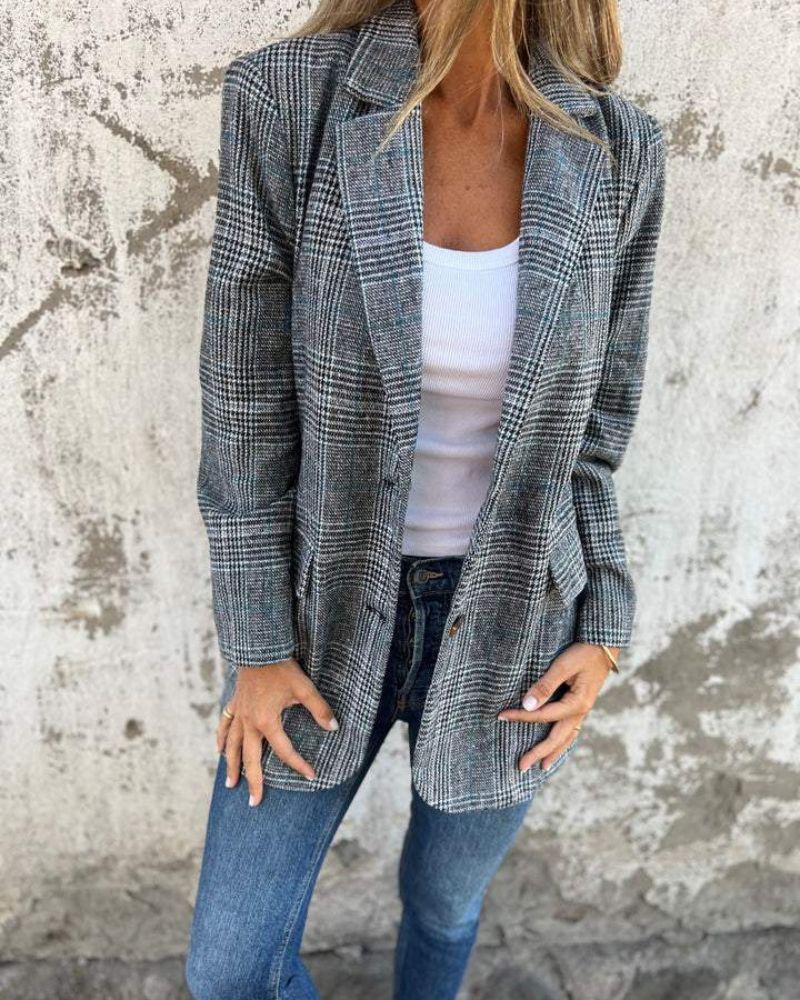 Abby - Klassisk Rutete Blazer
