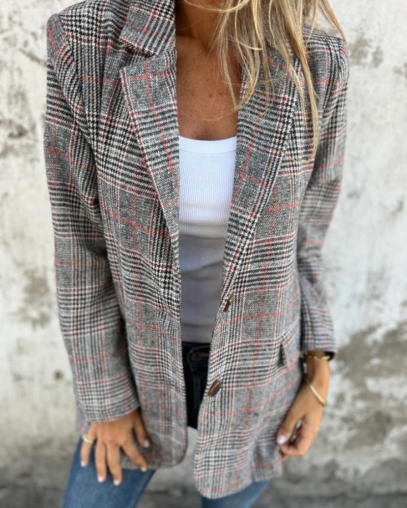 Abby - Klassisk Rutete Blazer