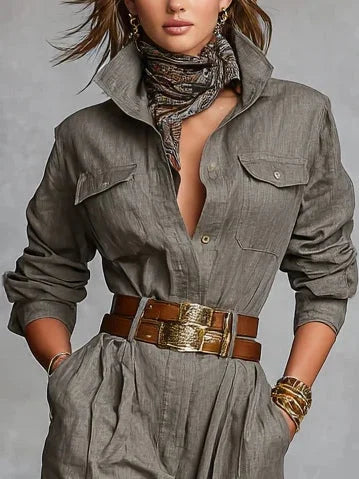 Megan | Lin-Bomull Jumpsuit