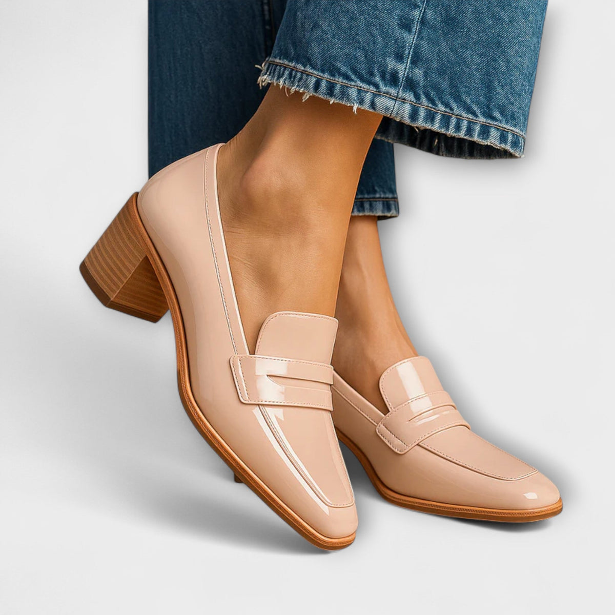 Adeline - Skinnende Statement-loafers