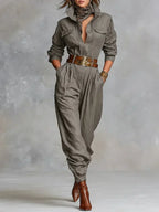 Megan | Lin-Bomull Jumpsuit