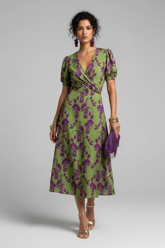 Danielle – Blomstrete midikjole
