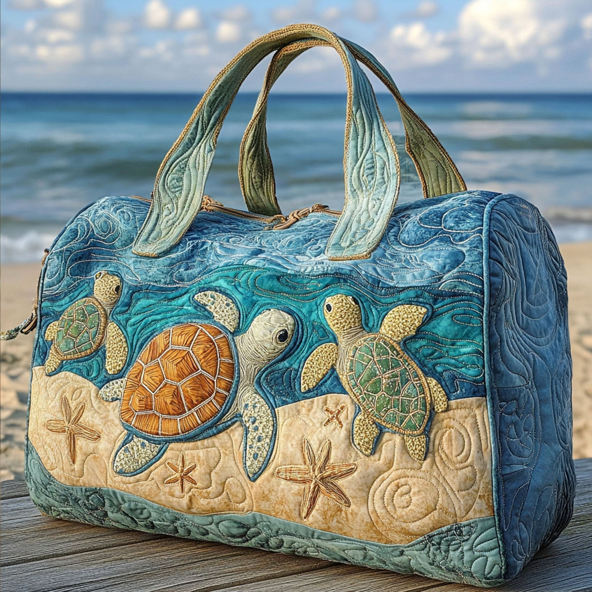 Turtly Cute vattert duffelbag