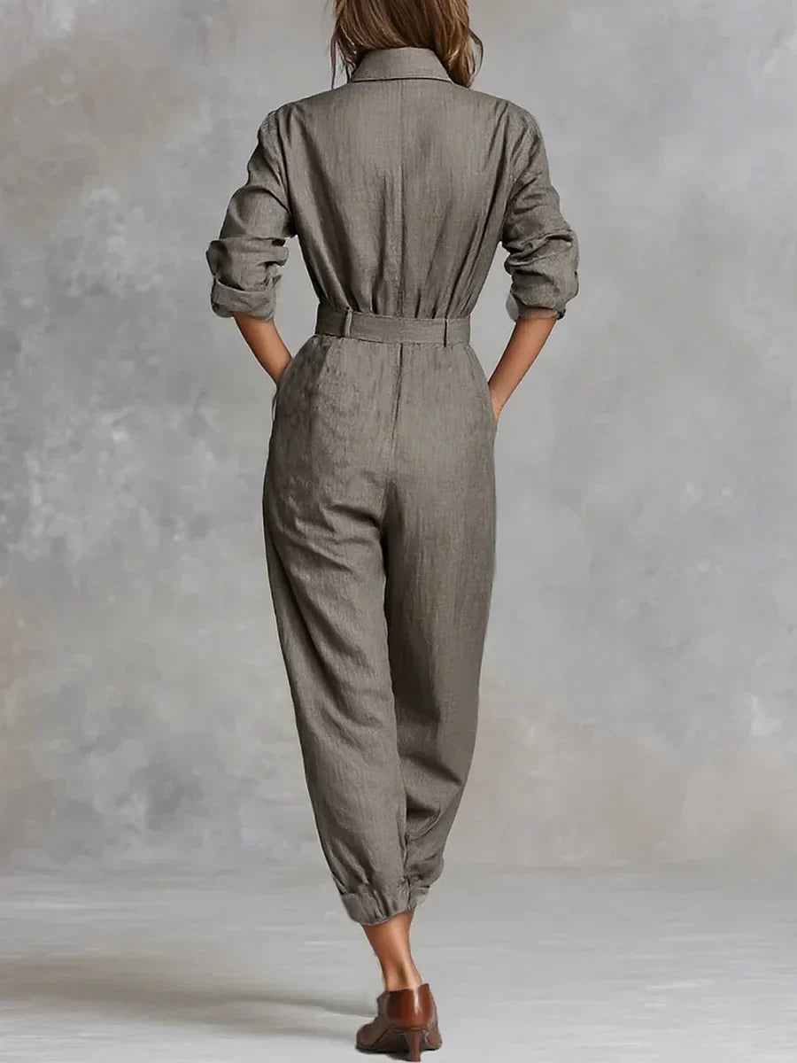 Megan | Lin-Bomull Jumpsuit