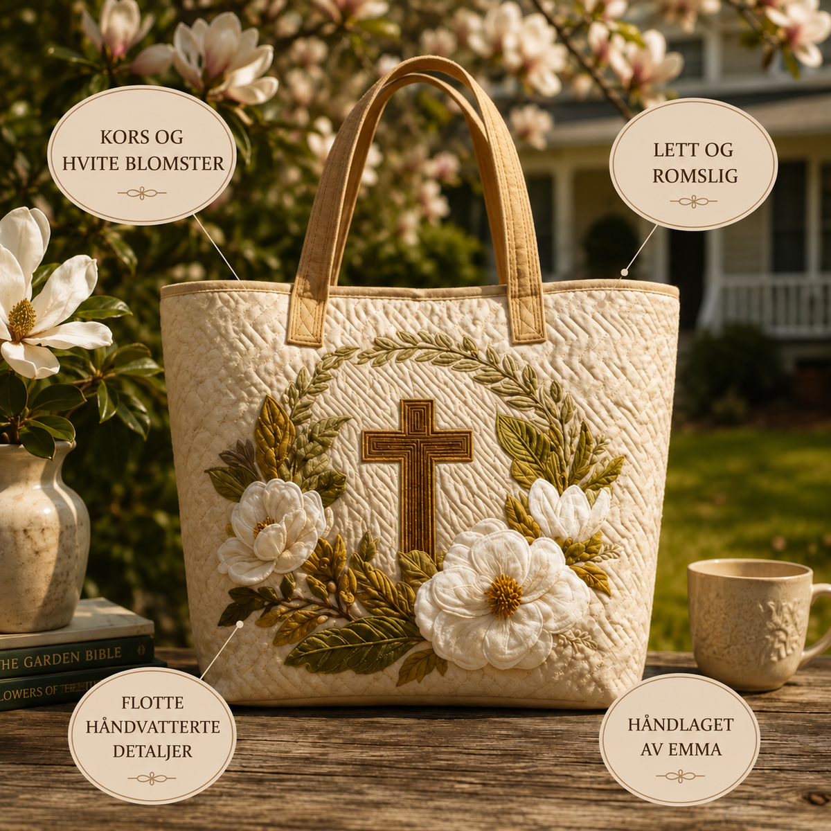 Artisanal-veske – Hellig kors – mønster og detaljer